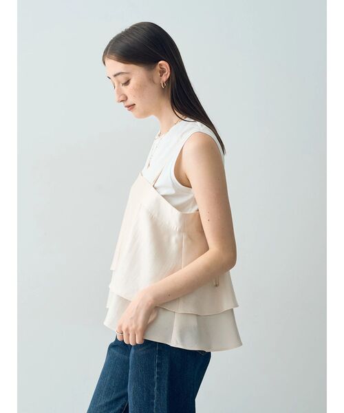 YECCA VECCA（イェッカヴェッカ）の「シャイニーオーバーキャミ（キャミソール・レディース・ブラック/アイボリー/モカ・FREE）」の5枚目の写真