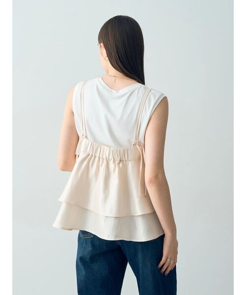 YECCA VECCA（イェッカヴェッカ）の「シャイニーオーバーキャミ（キャミソール・レディース・ブラック/アイボリー/モカ・FREE）」の6枚目の写真