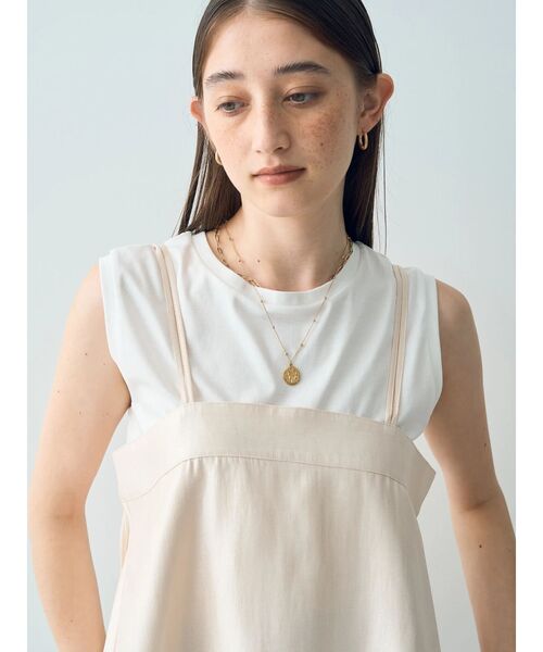 YECCA VECCA（イェッカヴェッカ）の「シャイニーオーバーキャミ（キャミソール・レディース・ブラック/アイボリー/モカ・FREE）」の7枚目の写真