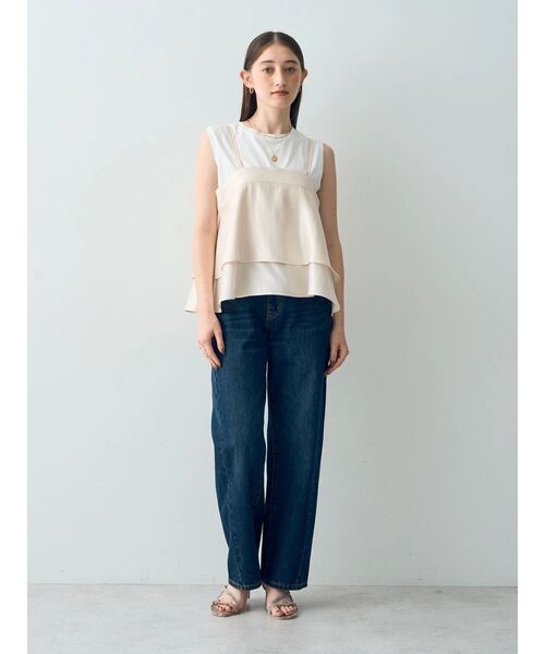 YECCA VECCA（イェッカヴェッカ）の「シャイニーオーバーキャミ（キャミソール・レディース・ブラック/アイボリー/モカ・FREE）」の10枚目の写真