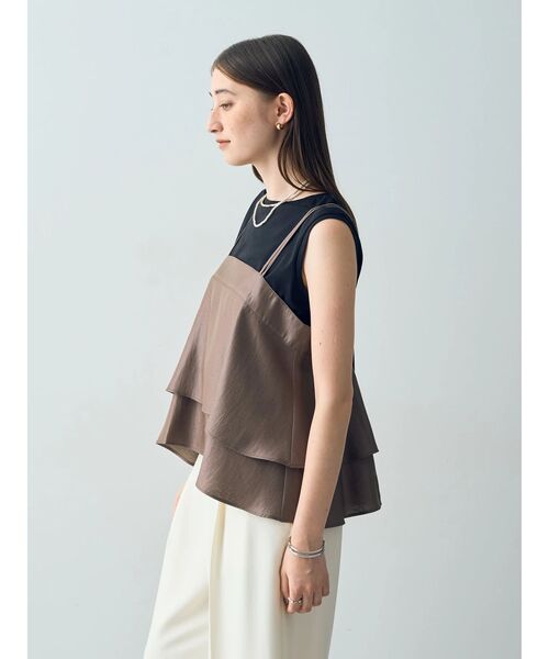 YECCA VECCA（イェッカヴェッカ）の「シャイニーオーバーキャミ（キャミソール・レディース・ブラック/アイボリー/モカ・FREE）」の16枚目の写真