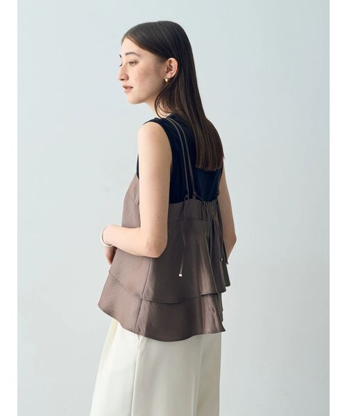 YECCA VECCA（イェッカヴェッカ）の「シャイニーオーバーキャミ（キャミソール・レディース・ブラック/アイボリー/モカ・FREE）」の17枚目の写真