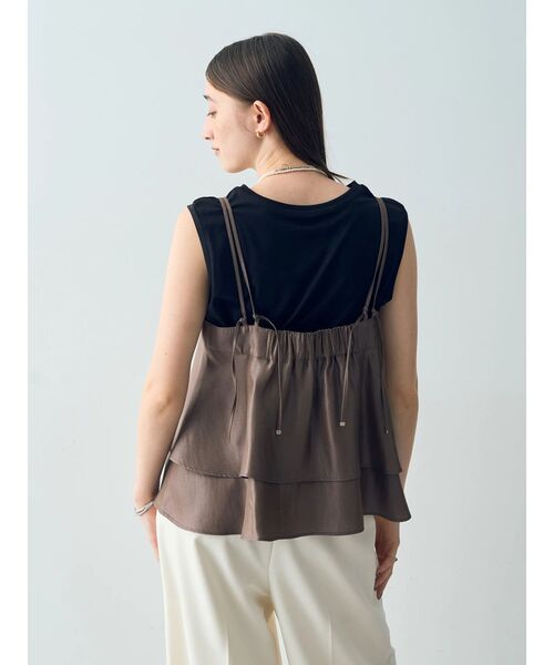 YECCA VECCA（イェッカヴェッカ）の「シャイニーオーバーキャミ（キャミソール・レディース・ブラック/アイボリー/モカ・FREE）」の18枚目の写真