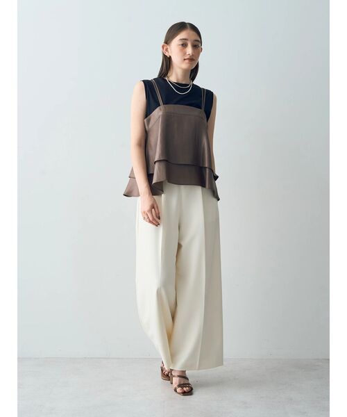 YECCA VECCA（イェッカヴェッカ）の「シャイニーオーバーキャミ（キャミソール・レディース・ブラック/アイボリー/モカ・FREE）」の19枚目の写真