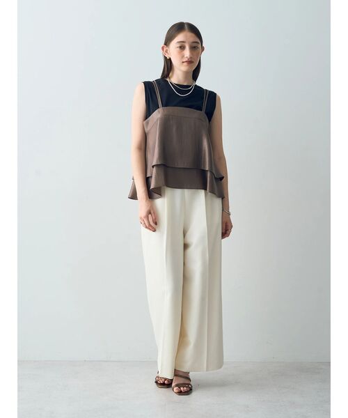 YECCA VECCA（イェッカヴェッカ）の「シャイニーオーバーキャミ（キャミソール・レディース・ブラック/アイボリー/モカ・FREE）」の20枚目の写真