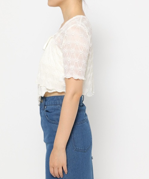 3.3 Field Trip （3.3フィールドトリップ）の「3.3 Field Trip／エンボスカーデセット（カーディガン/ボレロ・レディース・ブルー/アイボリー・FREE）」の19枚目の写真