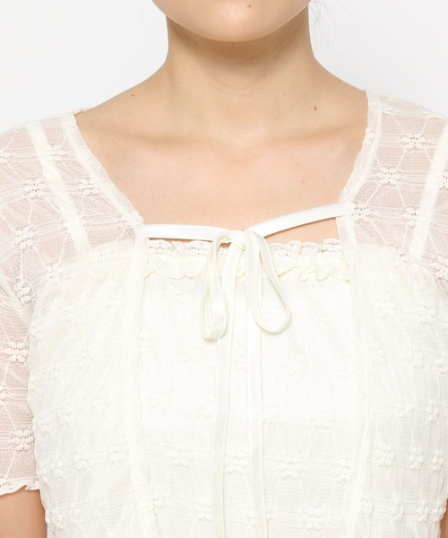 3.3 Field Trip （3.3フィールドトリップ）の「3.3 Field Trip／エンボスカーデセット（カーディガン/ボレロ・レディース・ブルー/アイボリー・FREE）」の18枚目の写真