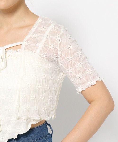 3.3 Field Trip （3.3フィールドトリップ）の「3.3 Field Trip／エンボスカーデセット（カーディガン/ボレロ・レディース・ブルー/アイボリー・FREE）」の17枚目の写真