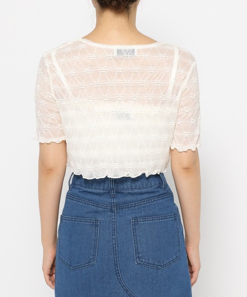 3.3 Field Trip （3.3フィールドトリップ）の「3.3 Field Trip／エンボスカーデセット（カーディガン/ボレロ・レディース・ブルー/アイボリー・FREE）」の16枚目の写真