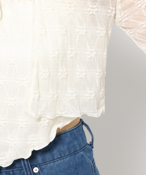 3.3 Field Trip （3.3フィールドトリップ）の「3.3 Field Trip／エンボスカーデセット（カーディガン/ボレロ・レディース・ブルー/アイボリー・FREE）」の15枚目の写真