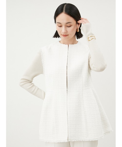 Mila Owen(ミラオーウェン)の「ツイードベストニットプルオーバーパンツ3点SET(ワンピース・レディース・アイボリー/ブラック/その他・0/1/00)」の5枚目の写真