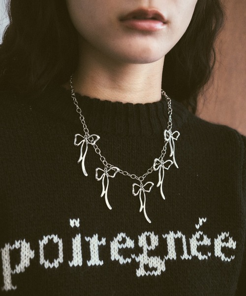 poiregnee（ポワニェ）の「［select］リボンチョーカー（ネックレス・レディース・シルバー・FREE）」の5枚目の写真