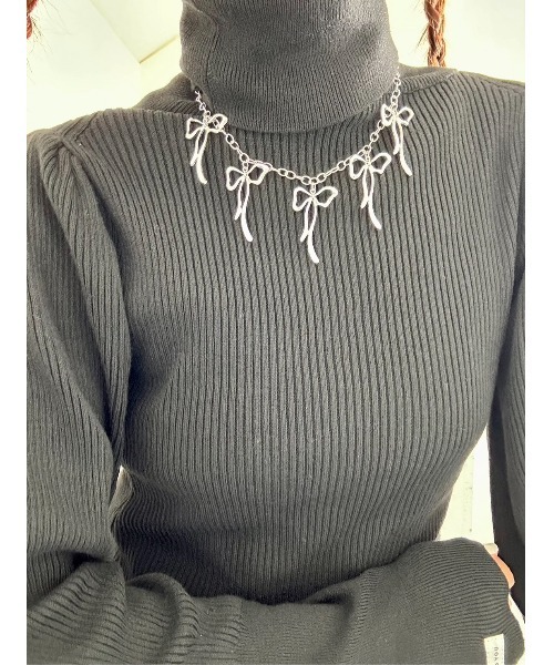 poiregnee（ポワニェ）の「［select］リボンチョーカー（ネックレス・レディース・シルバー・FREE）」の9枚目の写真
