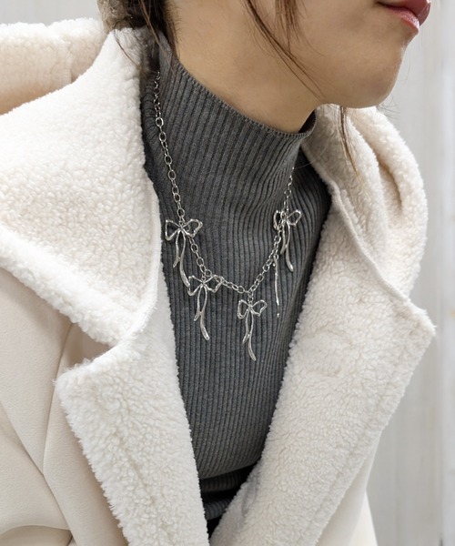 poiregnee（ポワニェ）の「［select］リボンチョーカー（ネックレス・レディース・シルバー・FREE）」の8枚目の写真
