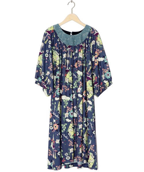 ScoLar（スカラー）の「142724：花キノコアニマル柄メルヘンワンピース