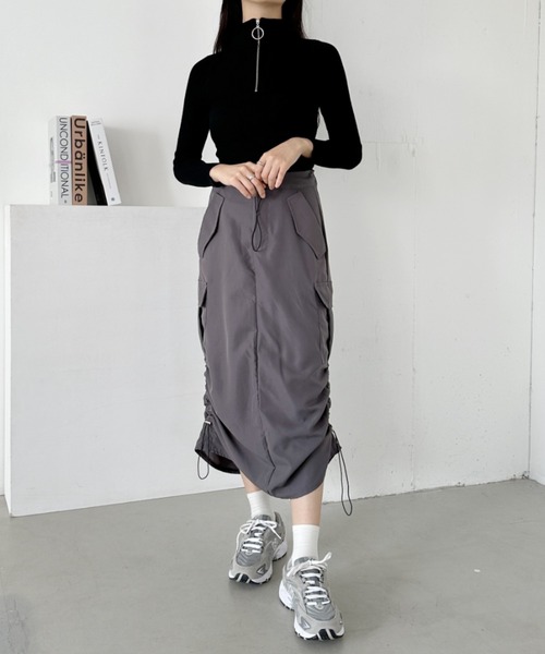 CLEA(クレア)の「ハーフジップリブニットトップス(ニット/セーター・レディース・ブラック/ホワイト/ピンク/レッド/グレー・FREE)」の19枚目の写真