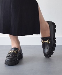 【INTER-CHAUSSURES】ラウンドトウキルトビットローファー(I41602)