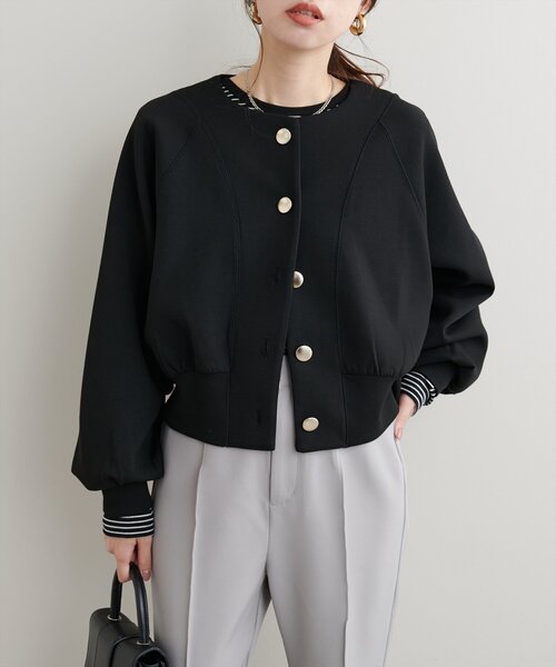 natural couture　ボリュームスリーブダンボールブルゾン ボリュームスリーブダンボールブルゾン | natural couture