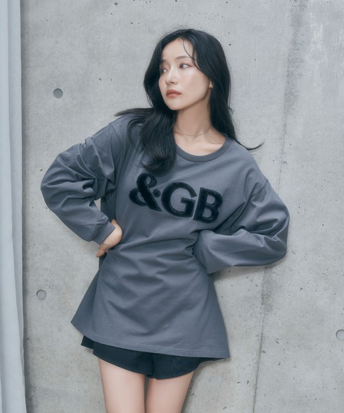 ANDGEEBEE（アンジービー）の「UNISEX ロゴファーロンT（Tシャツ/カットソー・レディース・チャコールグレー/ライトグレー・FREE）」の7枚目の写真