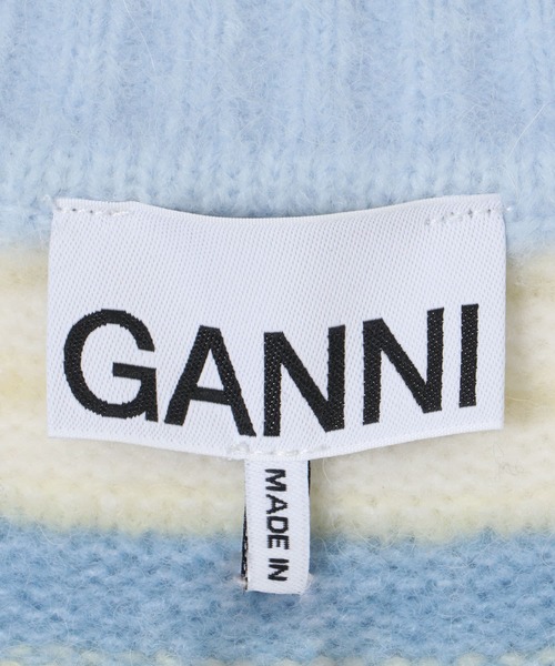 GANNI（ガニー）の「GANNI　Soft Wool Stripe Vest（ベスト・レディース・ライトブルー・SMALL）」の2枚目の写真
