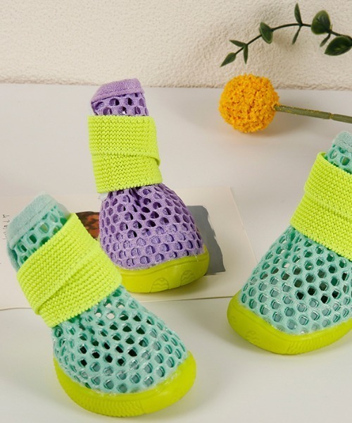 aimoha（アイモハ）の「ペット用メッシュシューズ  肉球保護（ペットウェア・レディース・グリーン/パープル・SMALL/MEDIUM/LARGE/X-LARGE/XX-LARGE）」の5枚目の写真