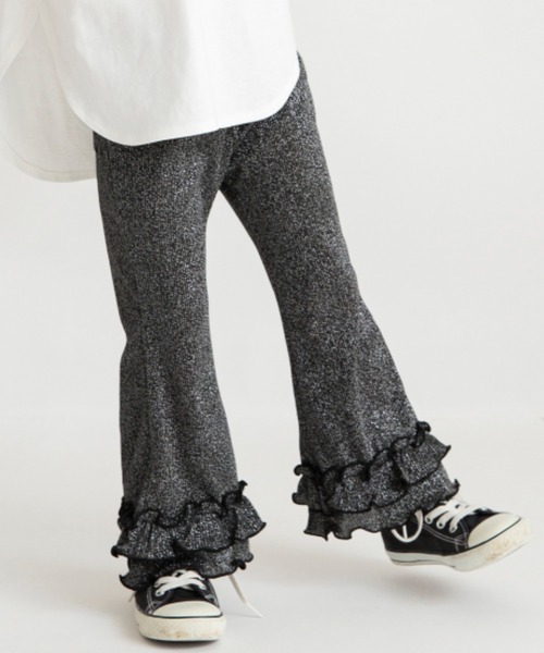 BRANSHES（ブランシェス）の「裾フリルリブパンツ（その他パンツ・キッズ・グレイッシュベージュ/ブラック/ラベンダー・90/100/110/120/80/130/140/150）」の2枚目の写真