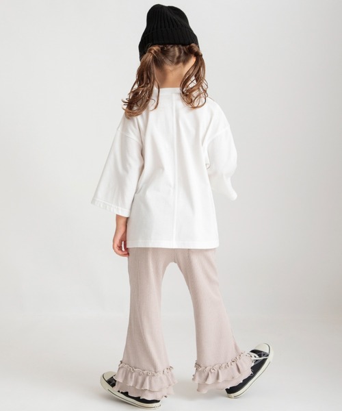 BRANSHES（ブランシェス）の「裾フリルリブパンツ（その他パンツ・キッズ・グレイッシュベージュ/ブラック/ラベンダー・90/100/110/120/80/130/140/150）」の8枚目の写真