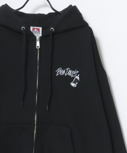 BEN DAVIS（ベンデイビス）の「BEN DAVIS/ベンデイビス SELECTION ZIP HOODIE/オーバーサイズ 裏起毛 ストリート バックプリント ロゴ ワンポイント刺繍 スウェット ジップアップパーカー フーディー/レディース メンズ（パーカー・メンズ・ネイビー/ブラック/アッシュグレー・XL/L/M）」の4枚目の写真