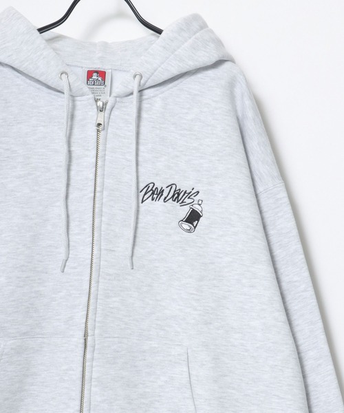 BEN DAVIS（ベンデイビス）の「BEN DAVIS/ベンデイビス SELECTION ZIP HOODIE/オーバーサイズ 裏起毛 ストリート バックプリント ロゴ ワンポイント刺繍 スウェット ジップアップパーカー フーディー/レディース メンズ（パーカー・メンズ・ネイビー/ブラック/アッシュグレー・XL/L/M）」の5枚目の写真