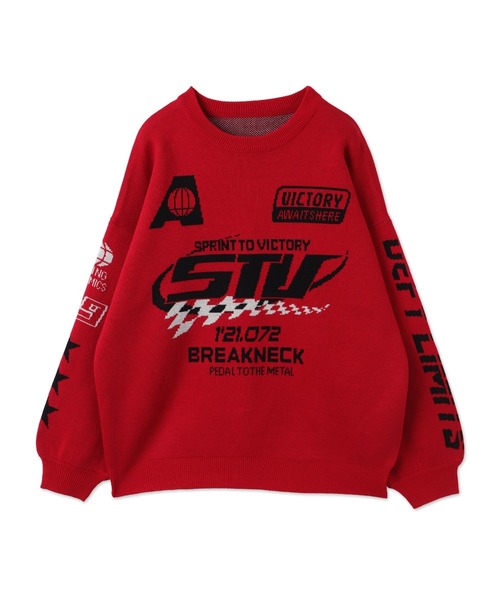 セール】WEGO/スポーツグラフィックジャガードニット（ニット