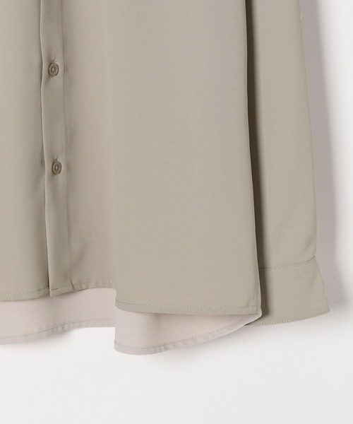 GLOBAL WORK（グローバルワーク）の「ジョーゼット切り替えシャツ/142590（シャツ/ブラウス・メンズ・ライトベージュ/ブラック・X-LARGE/LARGE/MEDIUM/SMALL）」の9枚目の写真