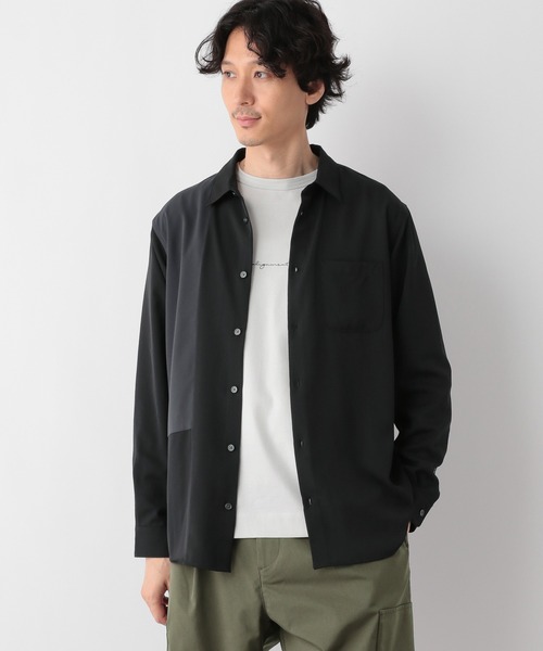 GLOBAL WORK（グローバルワーク）の「ジョーゼット切り替えシャツ/142590（シャツ/ブラウス・メンズ・ライトベージュ/ブラック・X-LARGE/LARGE/MEDIUM/SMALL）」の17枚目の写真