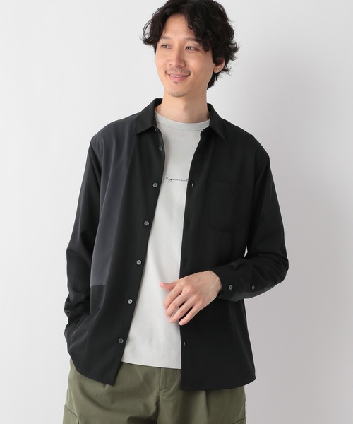 GLOBAL WORK（グローバルワーク）の「ジョーゼット切り替えシャツ/142590（シャツ/ブラウス・メンズ・ライトベージュ/ブラック・X-LARGE/LARGE/MEDIUM/SMALL）」の18枚目の写真