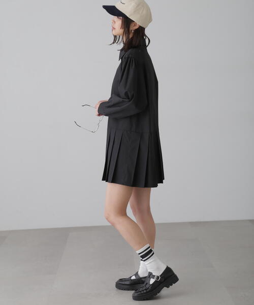 FREE'S MART（フリーズマート）の「プリーツティアードシャツミニワンピース（ワンピース・レディース・ブラック/グレー/ブルー/ホワイト・FREE）」の17枚目の写真