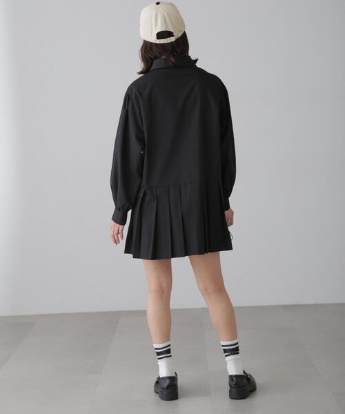 FREE'S MART（フリーズマート）の「プリーツティアードシャツミニワンピース（ワンピース・レディース・ブラック/グレー/ブルー/ホワイト・FREE）」の18枚目の写真