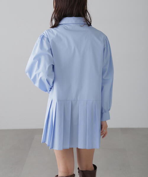 FREE'S MART（フリーズマート）の「プリーツティアードシャツミニワンピース（ワンピース・レディース・ブラック/グレー/ブルー/ホワイト・FREE）」の11枚目の写真