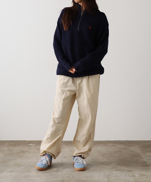 ROOPTOKYO(ループトウキョウ)の「Wide nylon training pants/ワイドナイロンパンツ トレーニングパンツ パラシュートパンツ タックデザイン(その他パンツ・メンズ・アイボリー/ブラック/オリーブ/パープル/グレー・M/L/XL)」の14枚目の写真