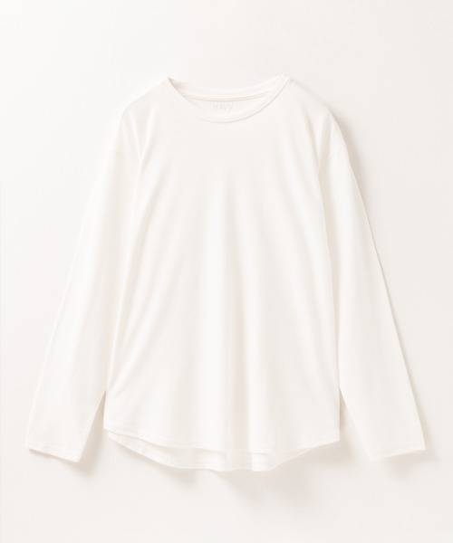 NAVY(ネイビー)の「NAVY ベーシック裾ラウンド長袖Tシャツ ロンT(Tシャツ/カットソー・レディース・ブラック/ネイビー系/オートミール/ホワイト/ピンク・M/L)」の22枚目の写真