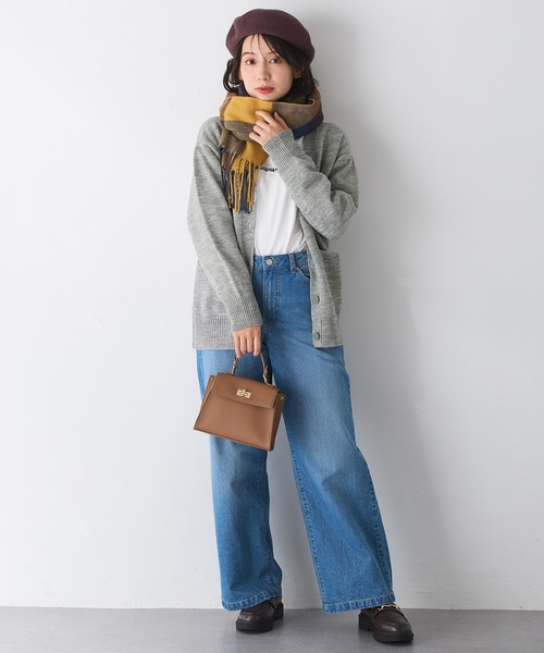 Honeys（ハニーズ）の「【ウォッシャブル】Ｖネックカーデ（カーディガン/ボレロ・レディース・杢グレー/ブラック/グリーン/ベージュ・S/M/L/LL/3L）」の10枚目の写真