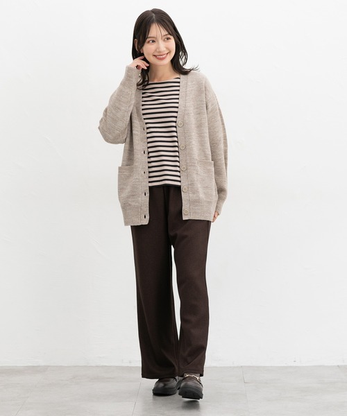 Honeys（ハニーズ）の「【ウォッシャブル】Ｖネックカーデ（カーディガン/ボレロ・レディース・杢グレー/ブラック/グリーン/ベージュ・S/M/L/LL/3L）」の14枚目の写真