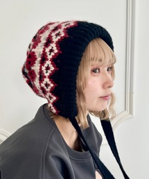 SOLLON.(ソルロン)のフェアアイル柄イヤーフラップビーニー(ニットキャップ/ビーニー)