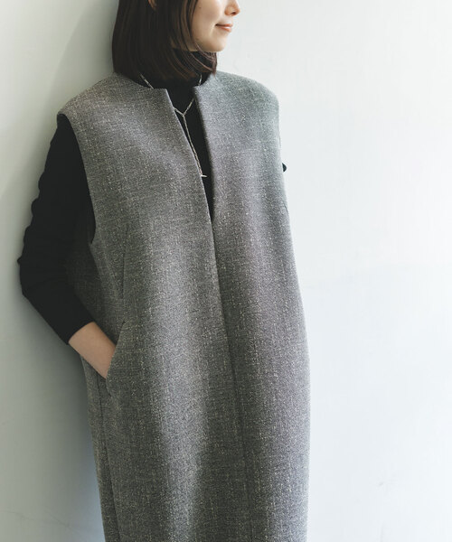 NOBLE ノーブル スポンジボンディングワンピース ネイビー 38 極美品