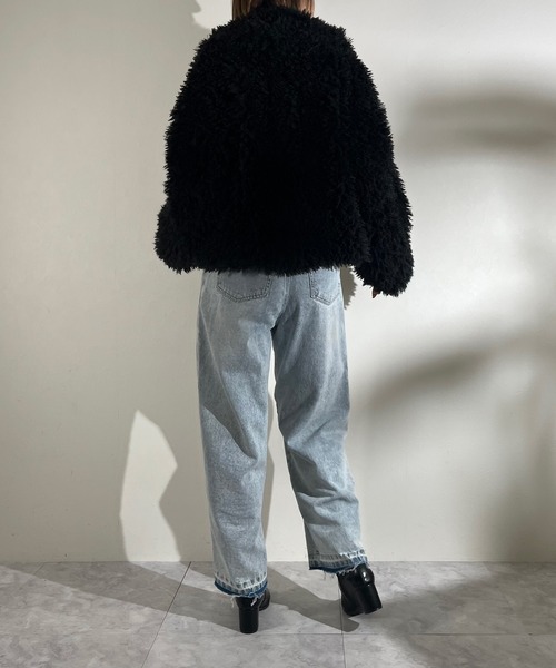 セール】プードルファー 2wayカラー ショートジャケット（ブルゾン