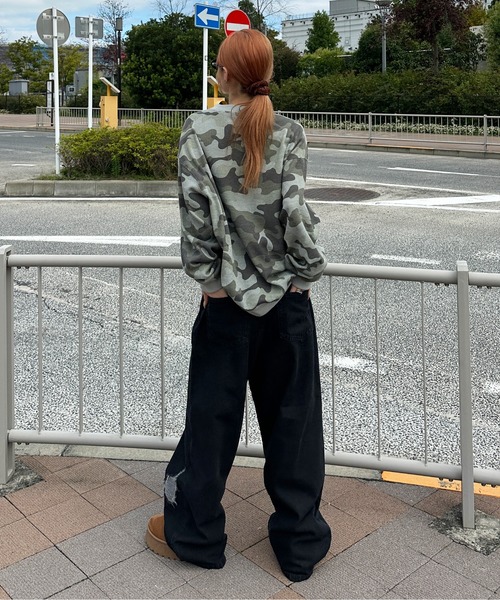 sedacle(セダクル)の「ダメージダブルニーデニム(デニムパンツ・メンズ・インディゴブルー/グレー/ブラック・LARGE/MEDIUM/SMALL)」の11枚目の写真