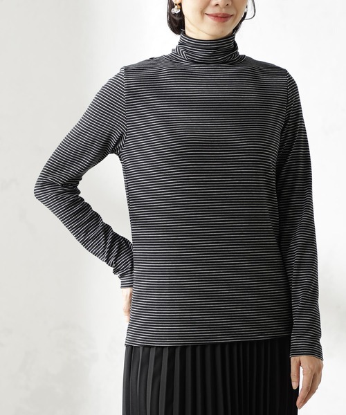 FOUND GOOD（ファウンドグッド）の「ソフトタッチフライスハイネック（Tシャツ/カットソー・レディース・ホワイト系5/ブラウン系/ブラック/グレー系/グレー系1・M/S/L）」の3枚目の写真