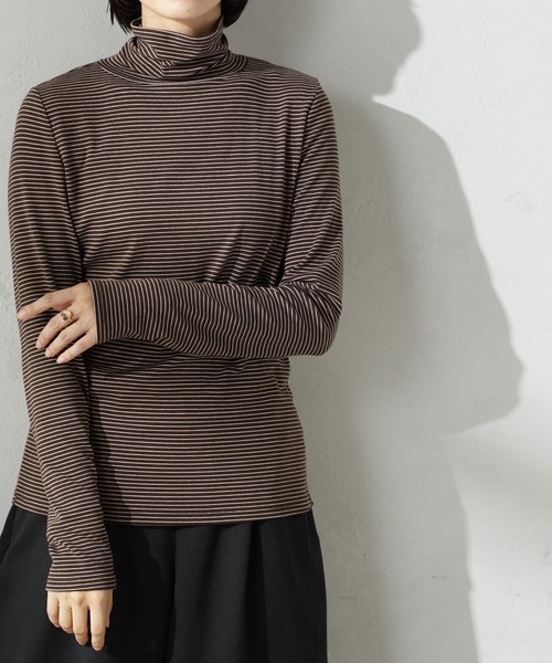 FOUND GOOD（ファウンドグッド）の「ソフトタッチフライスハイネック（Tシャツ/カットソー・レディース・ホワイト系5/ブラウン系/ブラック/グレー系/グレー系1・M/S/L）」の5枚目の写真