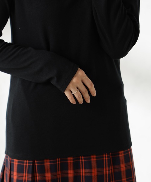 FOUND GOOD（ファウンドグッド）の「ソフトタッチフライスハイネック（Tシャツ/カットソー・レディース・ホワイト系5/ブラウン系/ブラック/グレー系/グレー系1・M/S/L）」の12枚目の写真