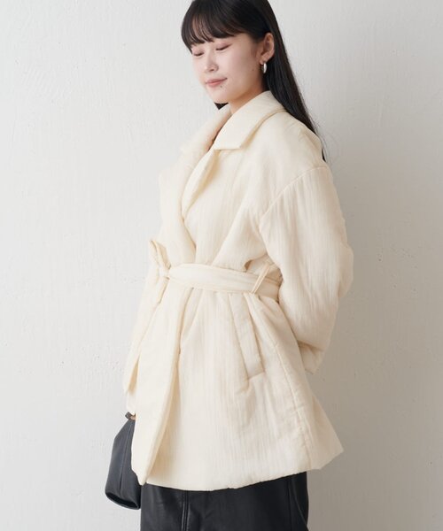 Lui's(ルイス)の「キルティングミドルコート(その他アウター・レディース・アイボリー/ブラック/モカ・FREE)」の19枚目の写真