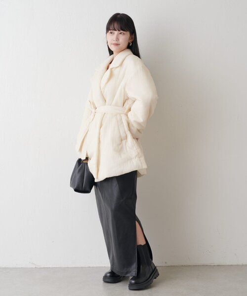 Lui's(ルイス)の「キルティングミドルコート(その他アウター・レディース・アイボリー/ブラック/モカ・FREE)」の22枚目の写真