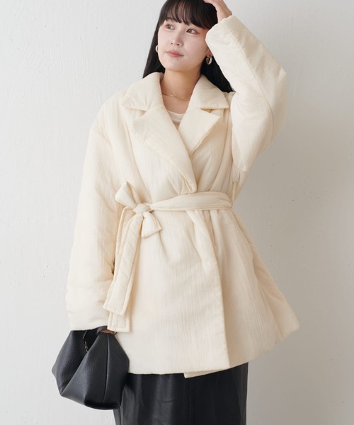 Lui's(ルイス)の「キルティングミドルコート(その他アウター・レディース・アイボリー/ブラック/モカ・FREE)」の5枚目の写真